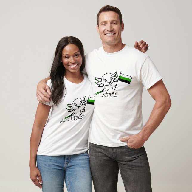 Niedliches Axolotl mit Neutrois-Pride-Flag LGBTQ+ T-Shirt (Unisex)