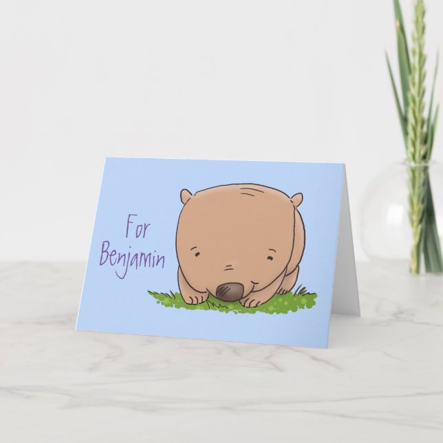 Niedliches Baby Australien Wombat Cartoon Illustra Karte (Vorderseite)