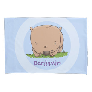 Niedliches Baby Australien Wombat Cartoon Illustra Kissenbezug