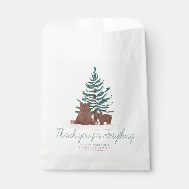 Niedliches Baby Bear Evergreen Winter Baby Showdus Geschenktütchen (Vorderseite)
