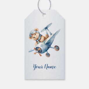 Niedliches Baby Bear Pilot Blue Flugzeug Schöne Geschenkanhänger