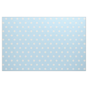 Niedliches Baby Blue White Retro Polka Dots Muster Stoff