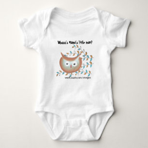 Niedliches Baby Boy Shirt Owl Picture in Brown & A