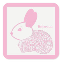Niedliches Baby Bunny auf rosa Rebecca