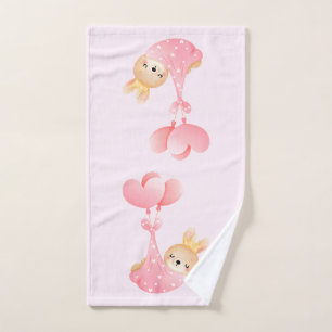 Niedliches Baby-Bunny im Herzen Badhandtuch Set