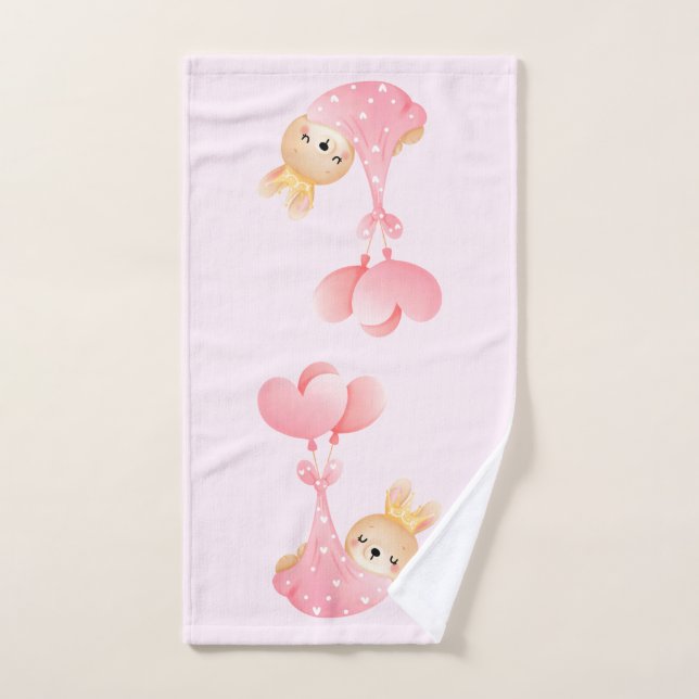 Niedliches Baby-Bunny im Herzen Badhandtuch Set (Handtuch)