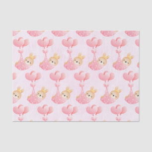Niedliches Baby-Bunny im Herzen-Blanket-Muster Seidenpapier