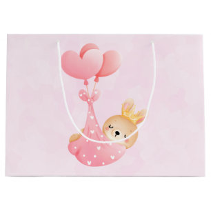 Niedliches Baby-Bunny im Herzen Große Geschenktüte