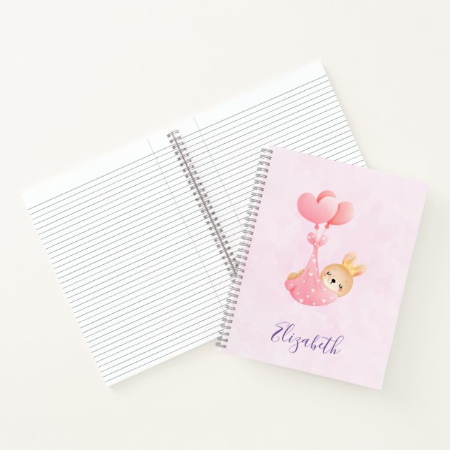 Niedliches Baby-Bunny im Herzen Notizbuch (Innenseite)