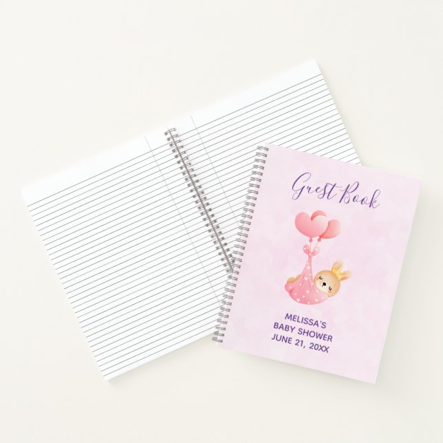 Niedliches Baby Bunny in einem Heart Blanket Gäste Notizbuch (Innenseite)