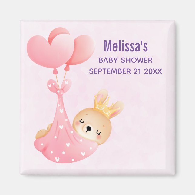 Niedliches Baby Bunny in einer Herz-Blanket Baby-D Magnet (Vorne)