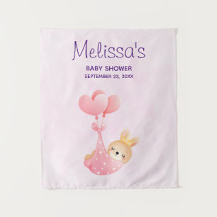 Niedliches Baby Bunny in einer Herz-Blanket Baby-D Wandteppich