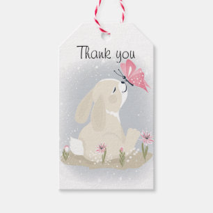 Niedliches Baby Bunny und Schmetterling. Geschenkanhänger