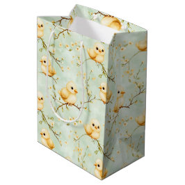 Niedliches Baby Chicks Minze Grün Frühling Blumenm Mittlere Geschenktüte