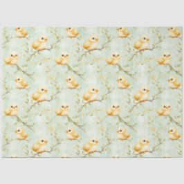 Niedliches Baby Chicks Minze Grün Frühling Blumenm Seidenpapier