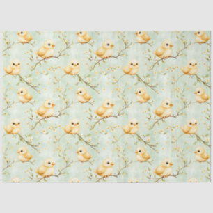 Niedliches Baby Chicks Minze Grün Frühling Blumenm Seidenpapier