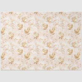Niedliches Baby Chicks Pink Wasserfarbmuster Seidenpapier