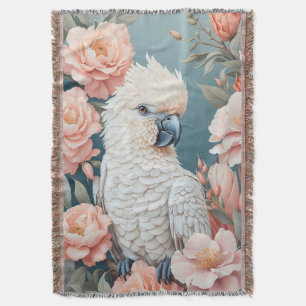 Niedliches Baby Cockatop Parrot Soft Pink Blume Decke