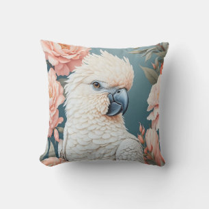 Niedliches Baby Cockatop Parrot Soft Pink Blume Kissen