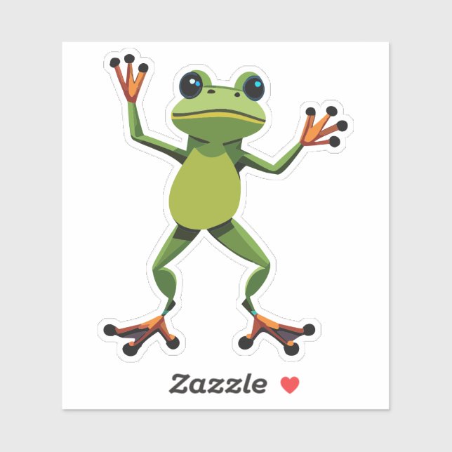 Niedliches Baby Dancing Tree Frog Aufkleber (Blatt)