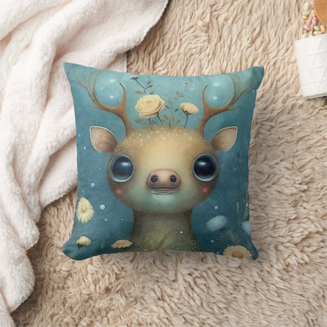 Niedliches Baby-Deer-Gemälde Kissen (Decke)