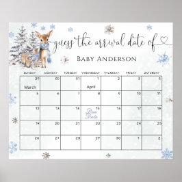 Niedliches Baby Deer Winter Ratet den Fälligkeitsp Poster