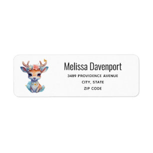 Niedliches Baby Deh mit Antlern und Blume Adresse