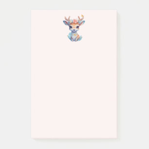 Niedliches Baby Deh mit Antlern und Blume Post-it Klebezettel