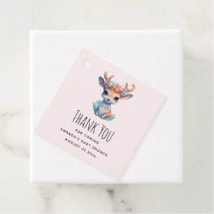 Niedliches Baby Deh mit Antlern und Blume Vielen D Geschenkanhänger