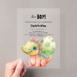 Niedliches Baby Dinosaur Babydusche Acryleinladungen