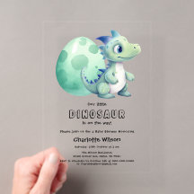 Niedliches Baby Dinosaurier mit Ei-Baby-Dusche
