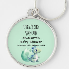 Niedliches Baby Dinosaurier mit Ei-Baby-Dusche Schlüsselanhänger