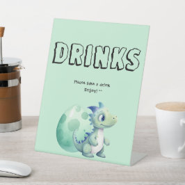 Niedliches Baby Dinosaurier mit Ei-Baby-Duschgeträ Sockelschild