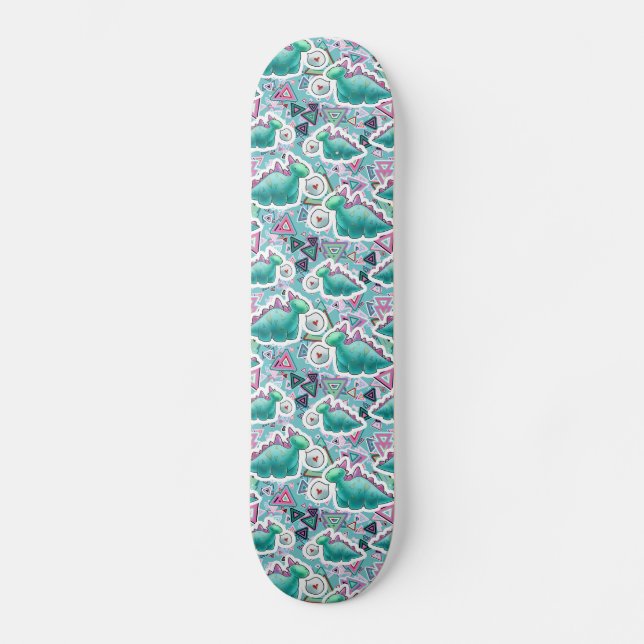 Niedliches Baby-Dinosaurier-Muster Skateboard (Vorderseite)