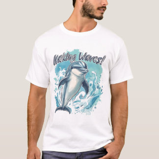 Niedliches Baby Dolphin T - Shirt Design, Retro Oc