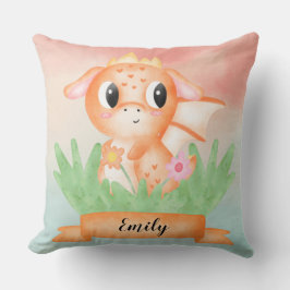 Niedliches Baby Dragon Wasserfarbenkissen Kissen