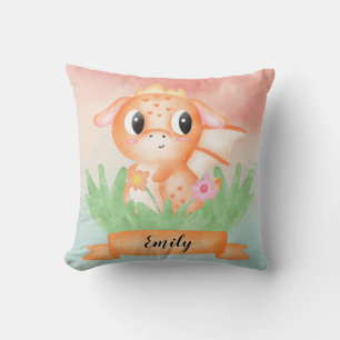 Niedliches Baby Dragon Wasserfarbenkissen Kissen