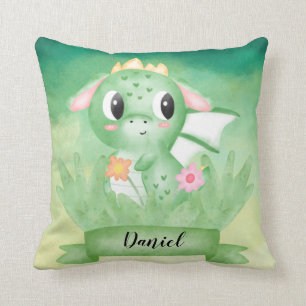 Niedliches Baby Dragon Wasserfarbenkissen Kissen