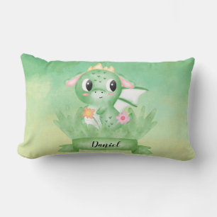 Niedliches Baby Dragon Wasserfarbenkissen Lendenkissen