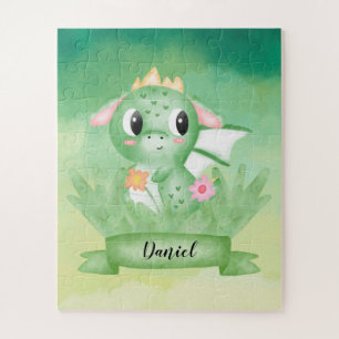 Niedliches Baby Dragon Watercolor Puzzle