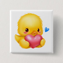 Niedliches Baby-Duckling mit rosafarbenem Valentin