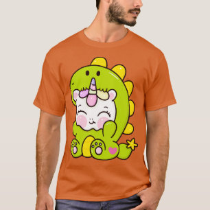 Niedliches Baby Einhorn in Dinosaurier Kostüm Kind T-Shirt