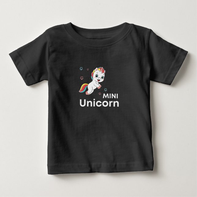 Niedliches Baby Einhorn Moderne Baby T-shirt (Vorderseite)