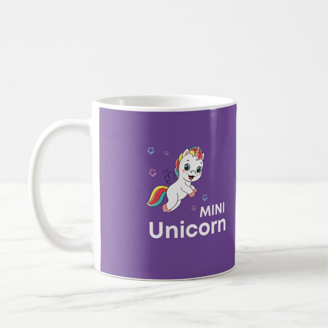 Niedliches Baby Einhorn Moderne Kaffeetasse (Links)