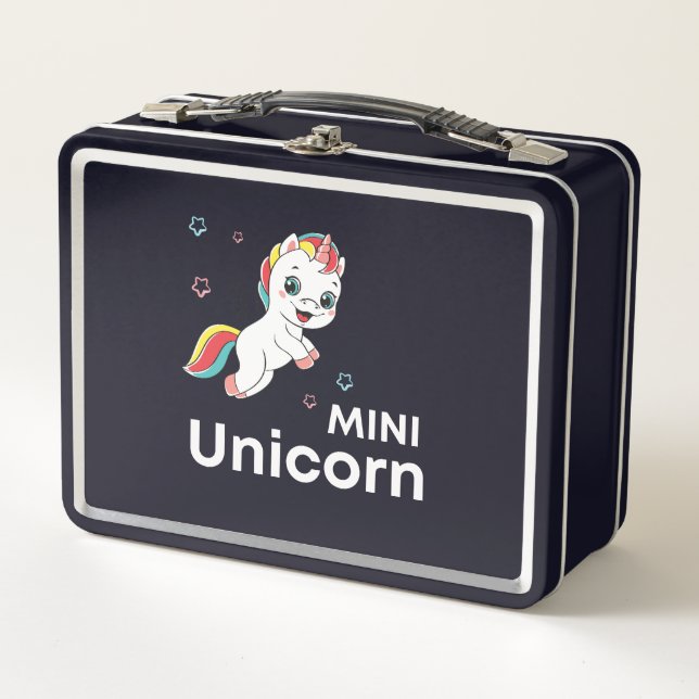 Niedliches Baby Einhorn Moderne Metall Brotdose (Vorderseite)