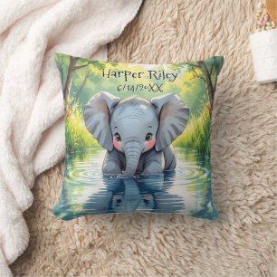 Niedliches Baby-Elefant und Reflexion Personalisie Kissen