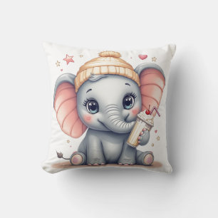 Niedliches Baby Elephant-Kinderzimmer Kissen