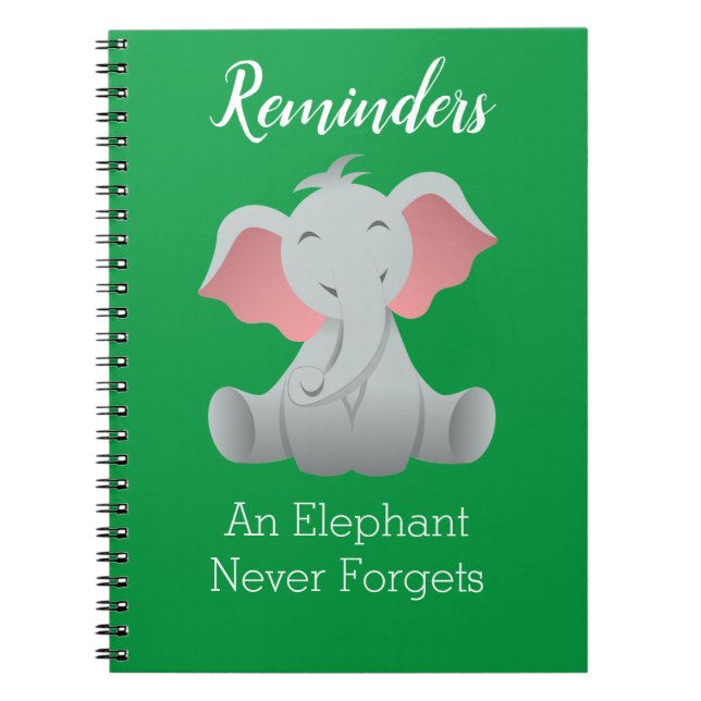 Niedliches Baby Elephant Quote Erinnerung Notebook Notizblock (Vorderseite)