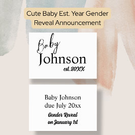 Niedliches Baby Est. Bekanntgabe des Jahres der Ge Ankündigung