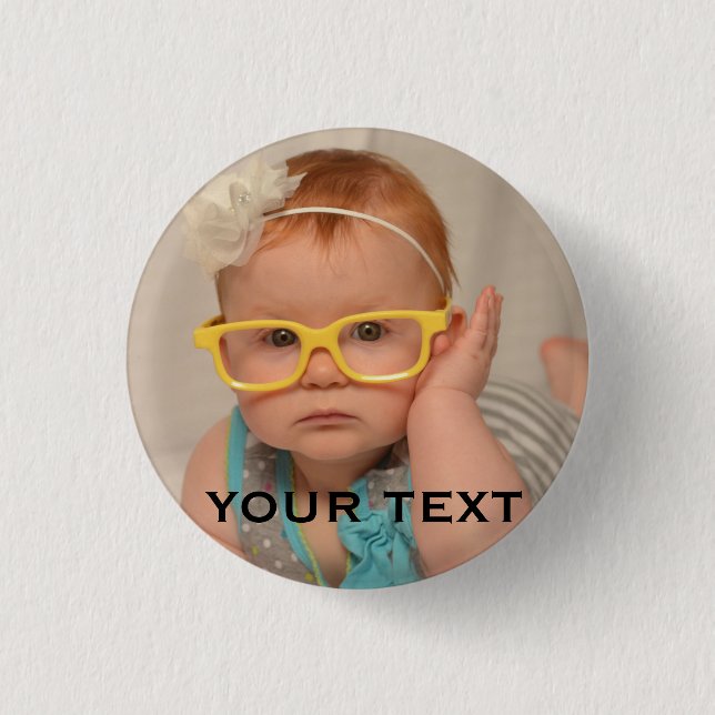 Niedliches Baby Family Foto Button (Vorderseite)